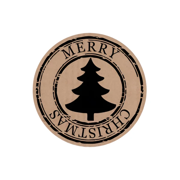 Wensetiket "Merry Christmas Kraft" - Afbeelding 2